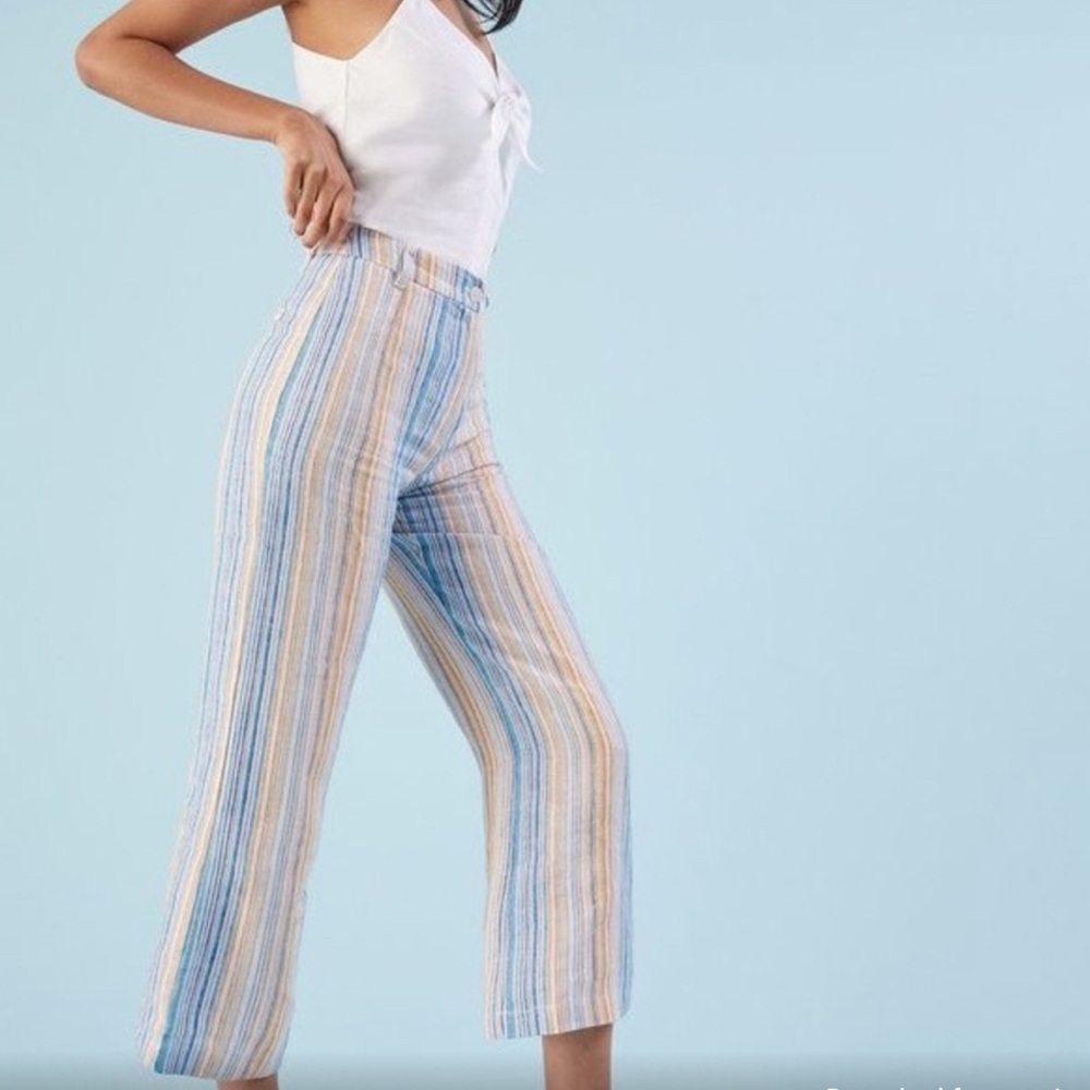 Reformation multi stripe Tahiti linen pants